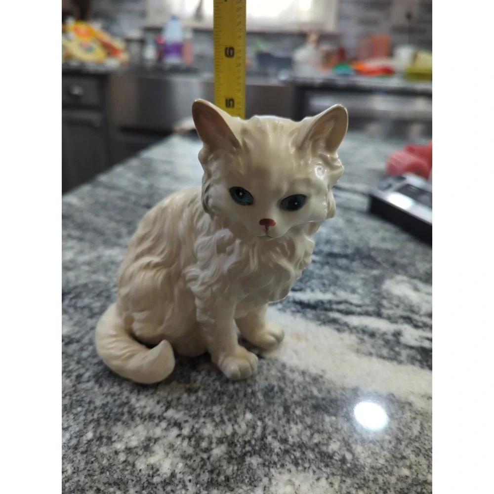 Vintage Japan Lefton White Persian Cat Figurine #H1514 Kitty